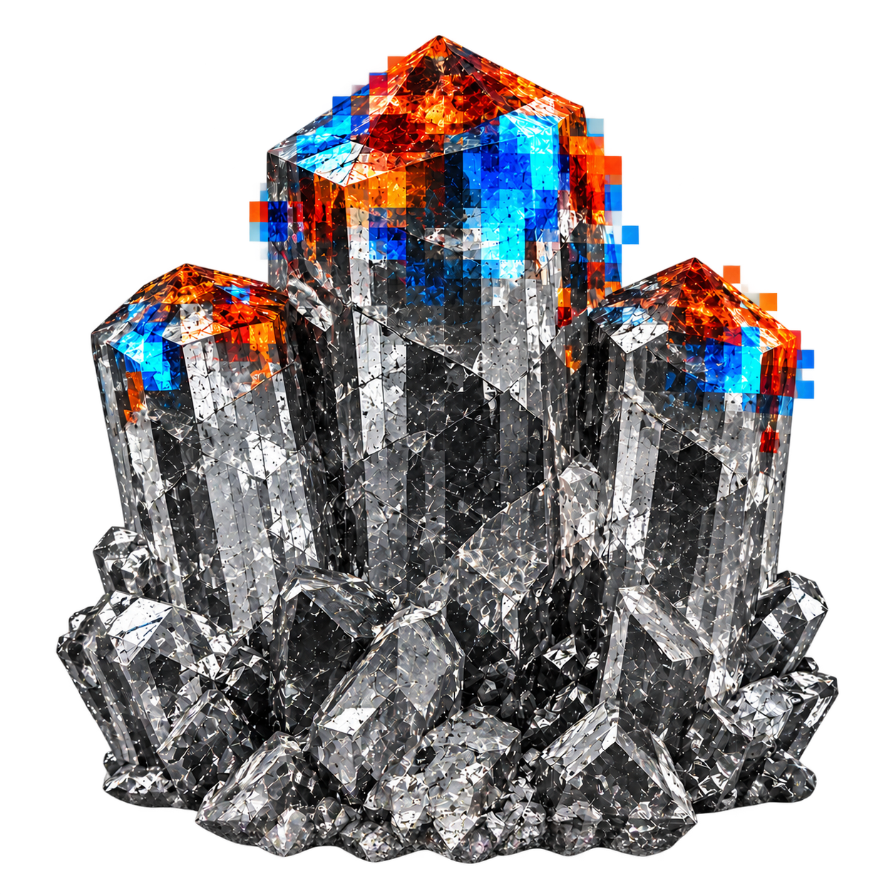 Corundum crystal study with chromatic accents