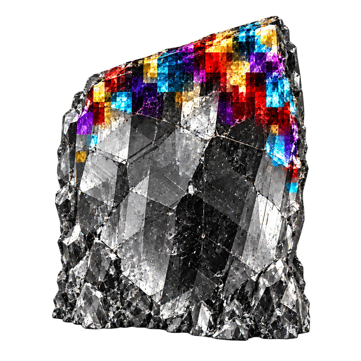 Touchstone crystal study with chromatic accents